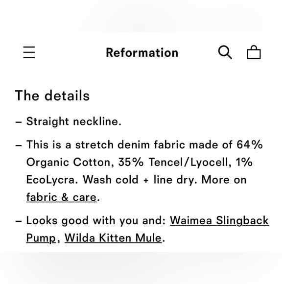 NWT Reformation Malina Denim Strapless Dress in Laguna Size 6 $218 - Picture 9 of 11